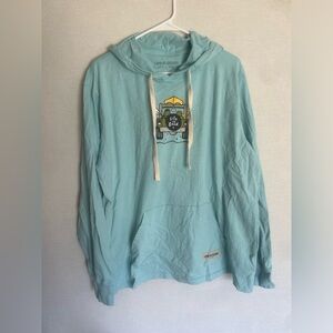 Life is good long sleeve pull over with hood
